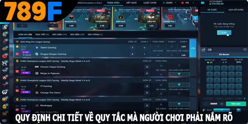 Quy định chi tiết về quy tắc mà người chơi phải nắm rõ